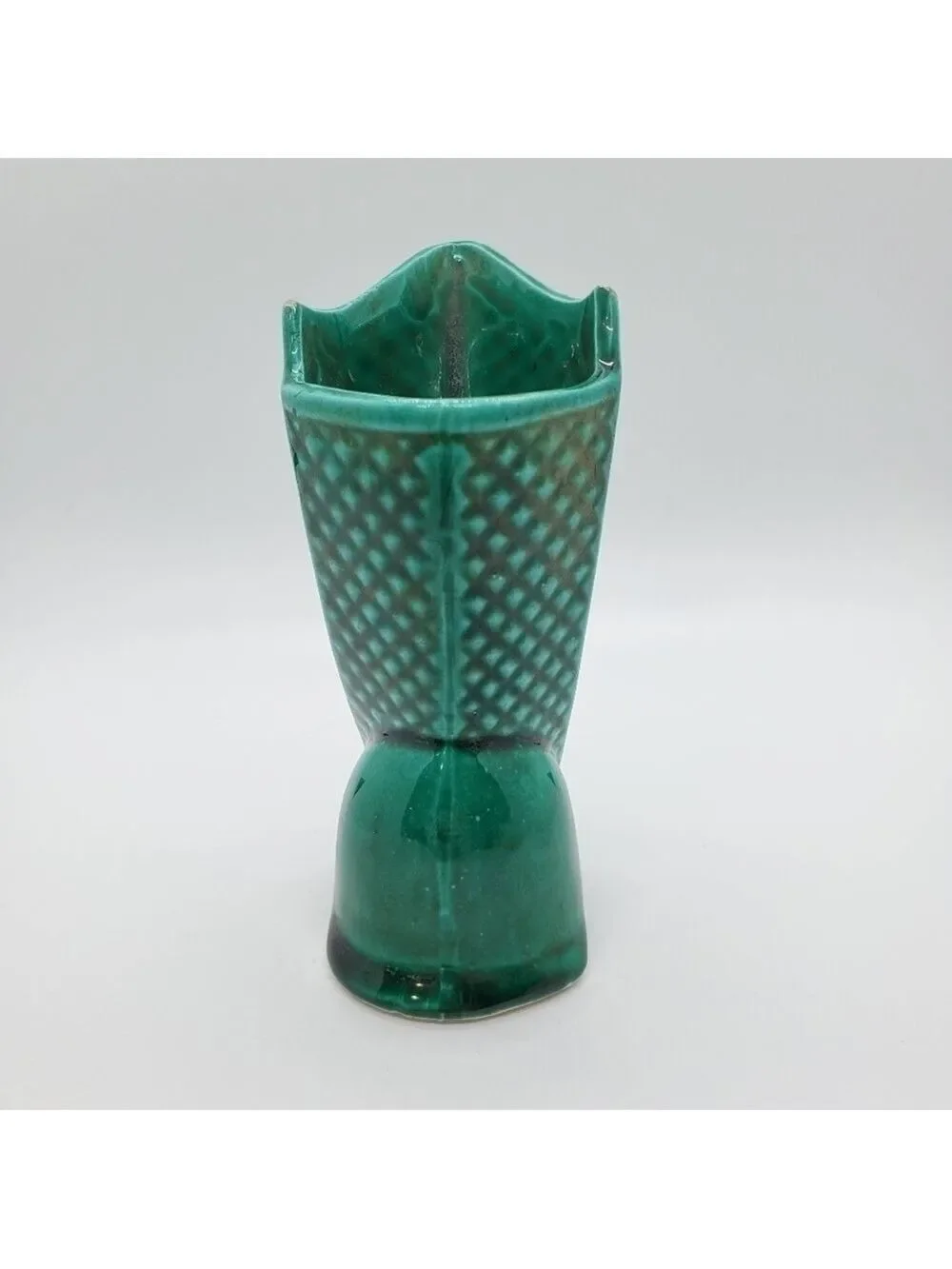 Vintage Green made in Japan mini heeled boot vase